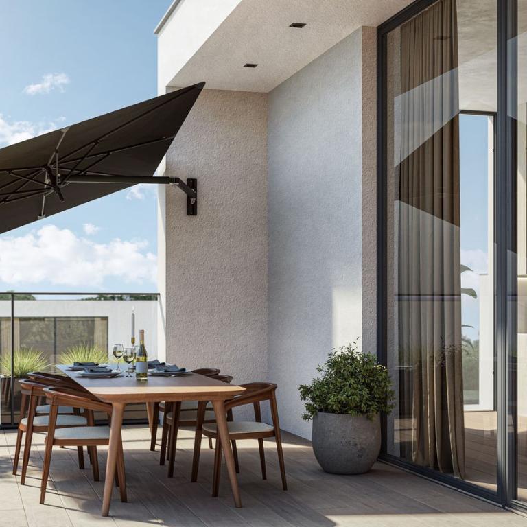 Umbrosa parasols verkrijgbaar bij Demaeght bv. Een moderne parasol van Belgische kwaliteit. vraag hier uw offerte aan